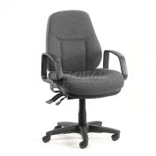 Interion® Office Chair with Arms - Fabric - Mid Back - Gray