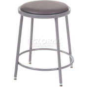 Interion® Big and Tall Steel Shop Stool - Vinyl – Gray - Pkg Qty 2