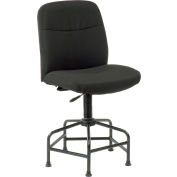 Interion® Big and Tall Stool - Fabric - Black