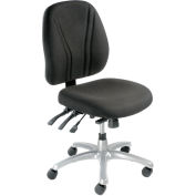 Interion® Multifunctional Office Chair - Fabric - Mid Back - Black Seat Silver Base