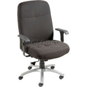 Interion® Big & Tall Chair With 27"H Back & Adjustable Arms, Fabric, Black