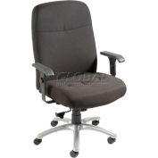 Interion® grande et grande chaise avec 27"H dos et bras réglables, tissu, noir