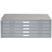 Interion® - Blueprint Flat File Cabinet – 5 Drawer - 54”W – Gray