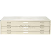 Interion® - Blueprint Flat File Cabinet – 5 Drawer - 54” – Putty