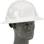 ERB™ 19911 Omega II Full Brim Hard Hat, 6-Point Ratchet Suspension, White