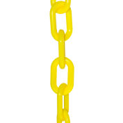 M. Chain Heavy Duty Plastic Chain Barrier, 2"x50'L, Jaune