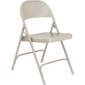 National Public Seating Steel Folding Chair - Standard - Gray - Pkg Qty 4