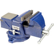 Global Industrial 4" Jaw Width 2-1/4" Throat Depth General Purpose Bench Vise W/ Swivel Base