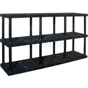 Structure plastique ventilé Shelving, 96 "L x 24 « D x 51 » H, Black