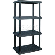 Structural Plastic Vented Shelving, 36"W x 24"D x 75"H, Black