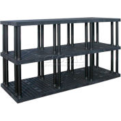 Structure plastique ventilé Shelving, 96 "L x 36 « D x 51 » H, Black