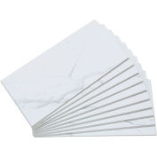 Palissade 23,2"L x 11,1"W Carreaux muraux de vinyle, Marbre de Carrare, 10 Pack