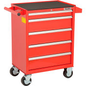 Global Industrial™ 26-3/8" x 18-1/8" x 37-13/16"  5 Drawer Red Roller Tool Cabinet 