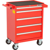 Global Industrial™ 26-3/8" x 18-1/8" x 37-13/16"  5 Drawer Red Roller Tool Cabinet