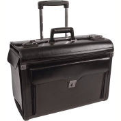 Mallette en cuir avec roues Bond Street 546110, 9 po l x 15 po H x 19 po L, noir