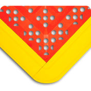 Wearwell® F.I.T.™ Emergency Shower Mat Kit 5/8" Épais 2,25' x 3,5' Bordure rouge/jaune