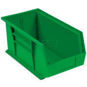 Global Industrial Plastic Stack & Hang Bin, 5-1/2"W x 14-3/4"D x 5"H, Green - Pkg Qty 12