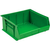 Bac en plastique industriel™ Global Stack & Hang, 11 po L x 10-7/8 po L x 5 po H, vert, qté par paquet : 6