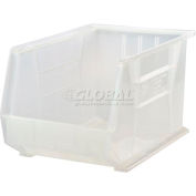 Global Industrial™ Plastic Stack & Hang Bin, 11"W x 16"D x 8"H, Clair, qté par paquet : 4