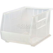 Bac industriel™ en plastique Global Stack & Hang, 11 po L x 16 po L x 8 po H, transparent, qté par paquet : 4