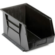Plastic Stack & Hang Bin, 11"W x 18"D x 10"H, Black - Pkg Qty 4