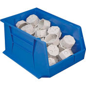 Bac industriel™ en plastique Global Stack & Hang Bin, 11 po L x 18 po L x 10 po H, bleu, qté par paquet : 4