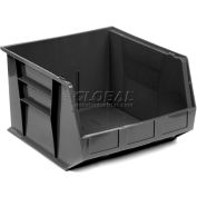 Plastic Stack & Hang Bin, 16-1/2"W x 18"D x 11"H, Noir, qté par paquet : 3