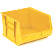 Global Industrial™ Plastic Stack & Hang Bin, 16-1/2"W x 18"L x 11"H, Yellow, qté par paquet : 3