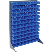 Global Industrial™ Singled Sided Louvered Bin Rack 35 x 15 x 50 - 96 Blue Premium Stacking Bins