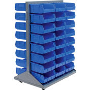 Global Industrial™ Double Side Mobile Floor Rack w / 48 (G) Bacs bleus, 36 « L x 25-1/2 « P x 55 » H