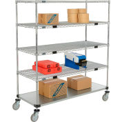 Nexel® Open Sided Wire Stock Picker Truck 4 Wire 1 Galvanized Shelf 800 Lb Cap