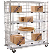 Nexel® Enclosed Wire Exchange Truck w/5 Shelves, 1000 lb. Capacity, 60"L x 24"W x 69"H