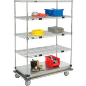 Nexel® Open Sided Wire Stock Picker Truck 4 Wire 1 Galvanized Shelf 1000 Lb Cap