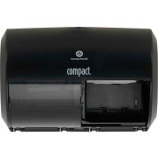 Compact® distributeur de papier toilette haute capacité sans noyau côte à côte à 2 rouleaux par GP Pro, noir