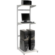Global Industrial™ 24" Computer Server Station, 24"W x 30"D x 74"H, Gray, Unassembled