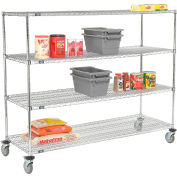 Nexel® E-Z Adjust Wire Shelf Truck 72x24x60 1200 Pound Capacity with Brakes
