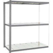 Global Industrial High Cap. Add-On Rack 72Wx36Dx96H 3 Levels Steel Deck 1000lb Per Level GRY