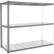 Global Industrial High Capacity Add-On Rack 96x24x963 Levels Steel Deck 800lb Per Level GRY