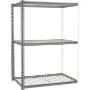 Global Industrial™ High Cap. Add-On Rack 60Wx36Dx96H 3 Niveaux Wire Deck 1300 Lb. Par niveau GRY