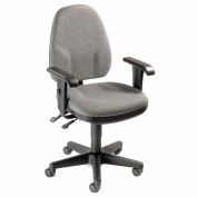 Interion® Multifunction Office Chair With Arms - Fabric - Gray