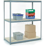 Wide Span Rack 96"W x 24"D x 84"H With 3 Shelves Wood Deck 800 Lb Capacity Per Level - Gray