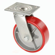 Global Industrial™ Heavy Duty Swivel Plate Caster 6" Polyurethane Wheel 800 lb. Capacity