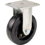 Global Industrial™ Heavy Duty Rigid Plate Caster 6" Mold-on Rubber Wheel 500 lb. Capacity