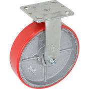 Global Industrial™ Heavy Duty Rigid Plate Caster 8" Polyurethane Wheel 1200 Lb. Capacity