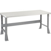 Global Industrial 72 x 30 x 34 Fixed Height Workbench Flared Leg - Laminate Square Edge Gray