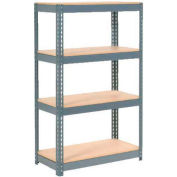 Global Industrial™ Extra Heavy Duty Shelving 36"W x 18"D x 72"H With 4 Shelves, Wood Deck, Gry