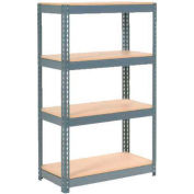 Global Industrial Extra Heavy Duty Shelving 36"W x 18"D x 72"H With 4 Shelves, Wood Deck, Gry