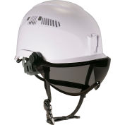 Ergodyne Skullerz 8975V Class C Safety Helmet with Visor Kit, Anti-Fog Smoke Lens, White