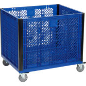 Global Industrial Easy Assembly Vented Wall Container - Casters 39-1/4 x 31-1/2 x 34 Overall