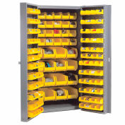 Armoire de rangement industriel mondiale avec bac jaune 136, non assemblé, 417 lb Poids, 38 » L x 24 » P x 72"H